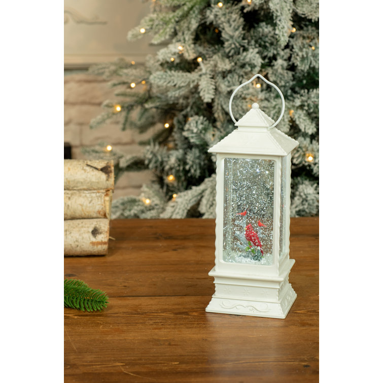 JJ's Holiday Gifts Ltd. LED Lantern Snow Globe with Cardinal Family